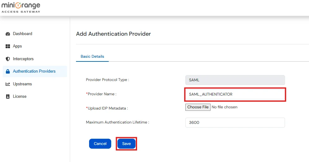 Setup JD Edwards via miniOrange access gateway