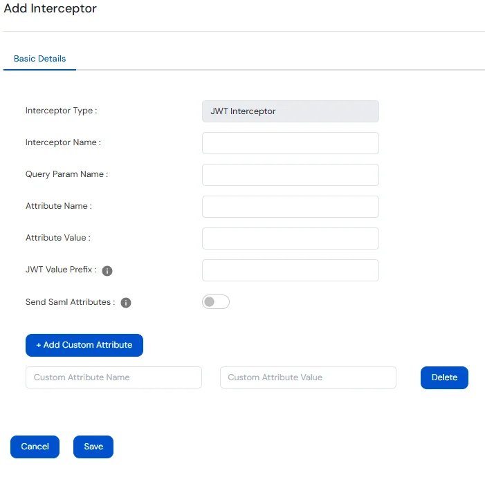 Setup miniOrange Access Gateway : JWT Interceptor details