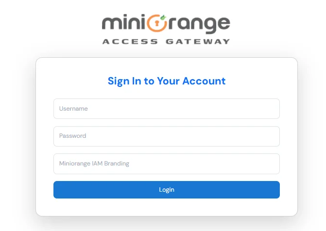 miniOrange Access Gateway Login Page