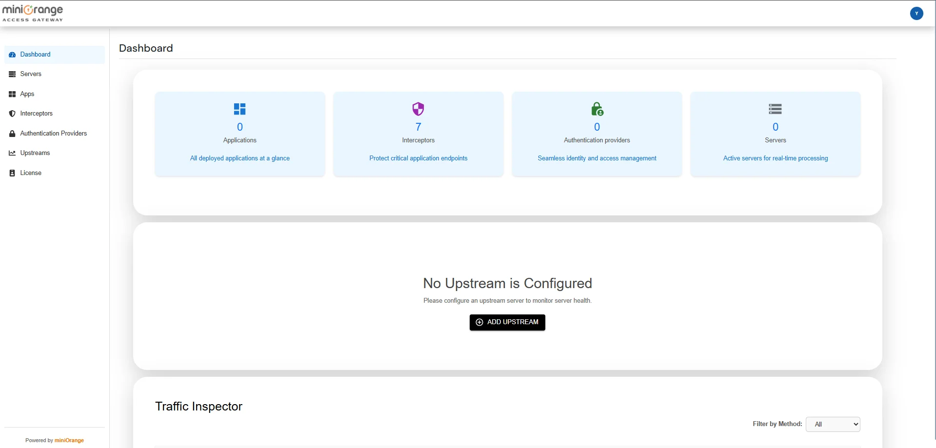 Setup miniOrange Access Gateway : Successful authentication, you can see dashboard 