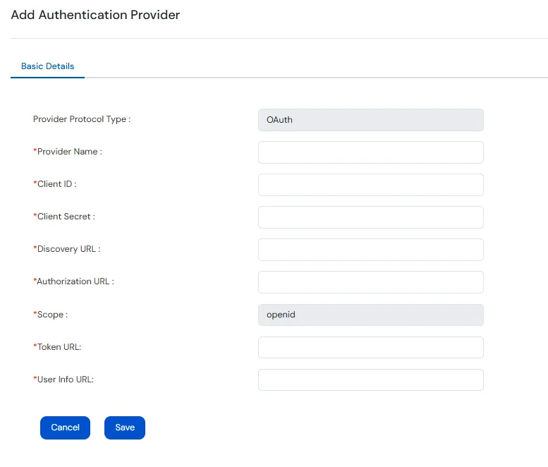 Setup miniOrange Access Gateway : Enter OAuth details