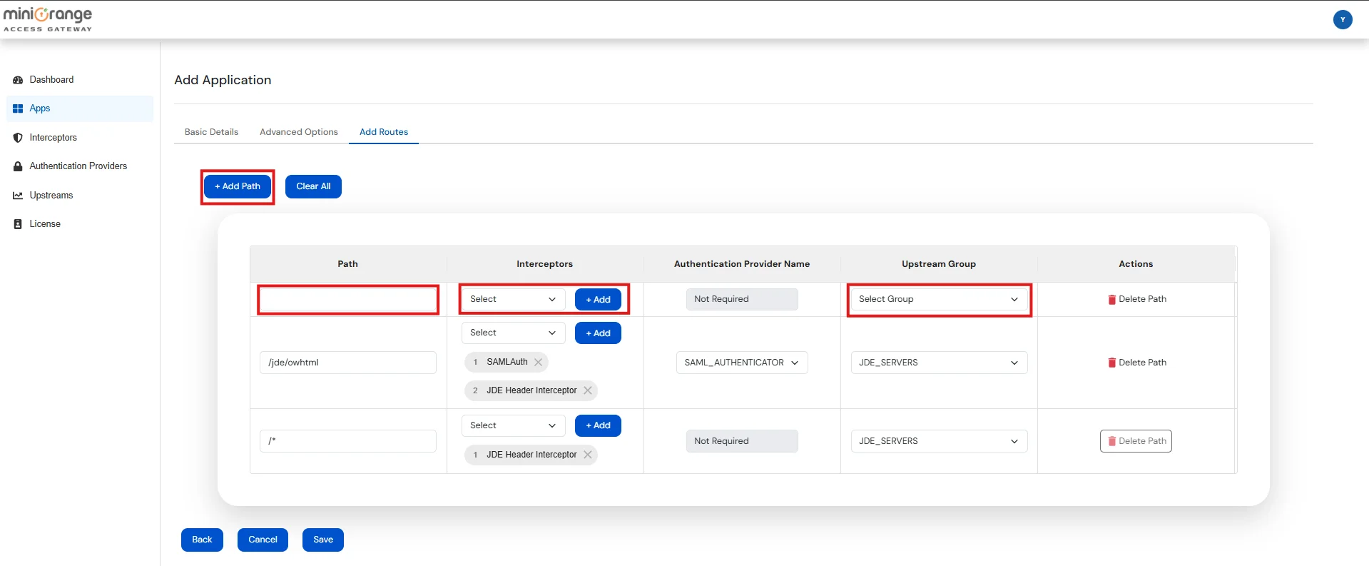 Setup JD Edwards via miniOrange access gateway