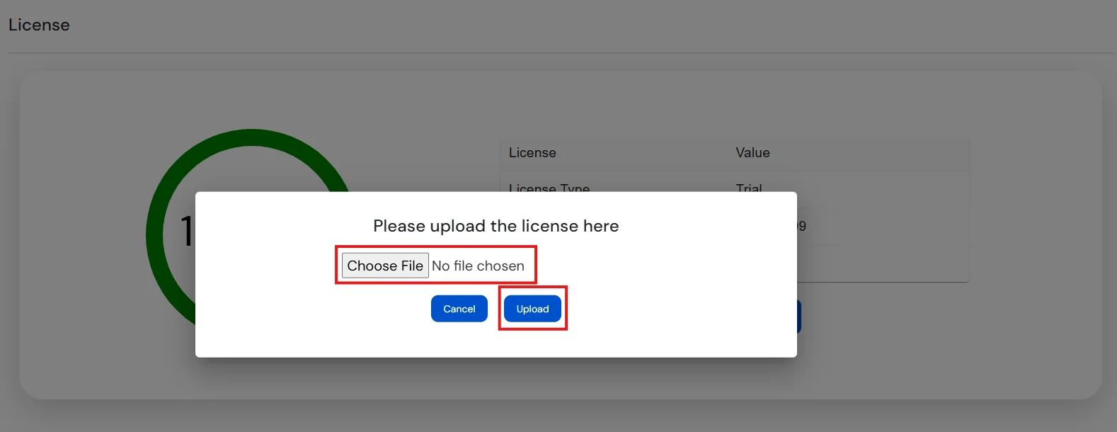 Setup miniOrange Access Gateway : Select License file