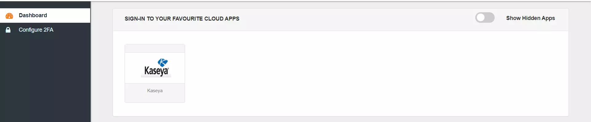 Kaseya Single Sign-On (SSO) manage apps