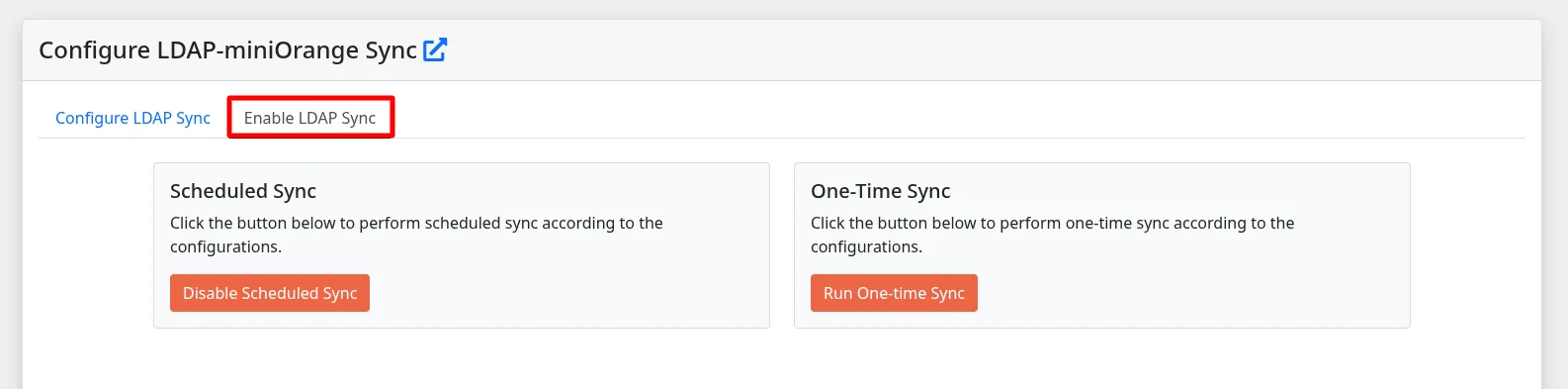 miniOrange ldap gateway schedules configuration