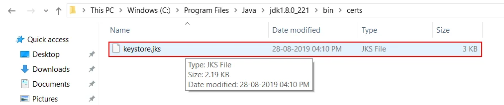 miniOrange ldap gateway create a keystore