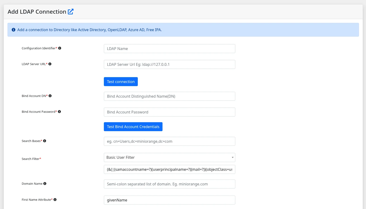 miniOrange ldap gateway configuration