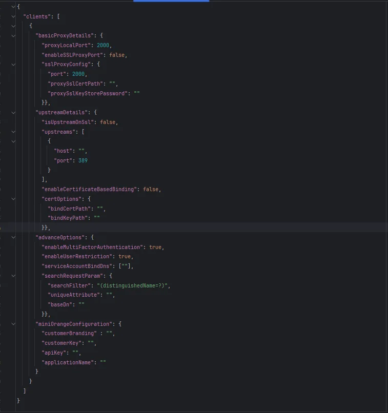 miniOrange LDAP Proxy : Open Config.json File