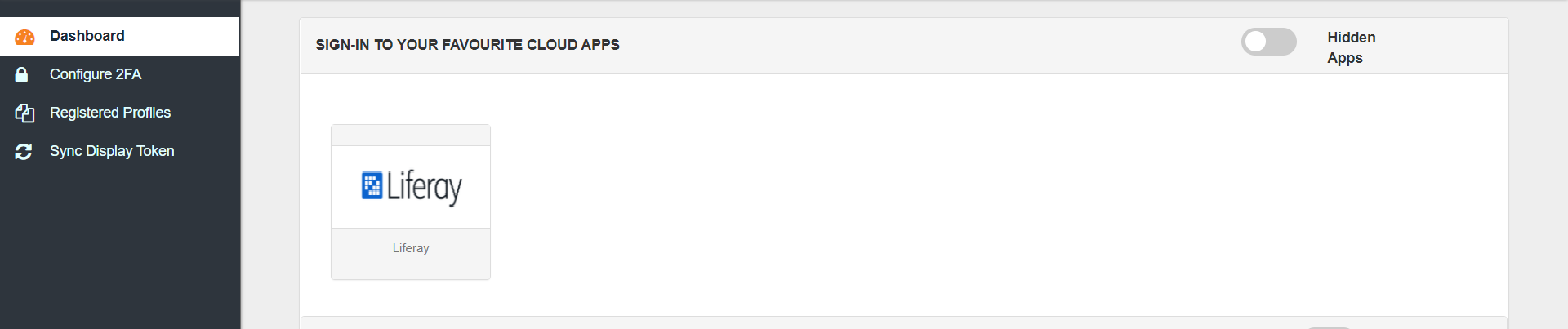 Liferay Single Sign-On (SSO) manage apps