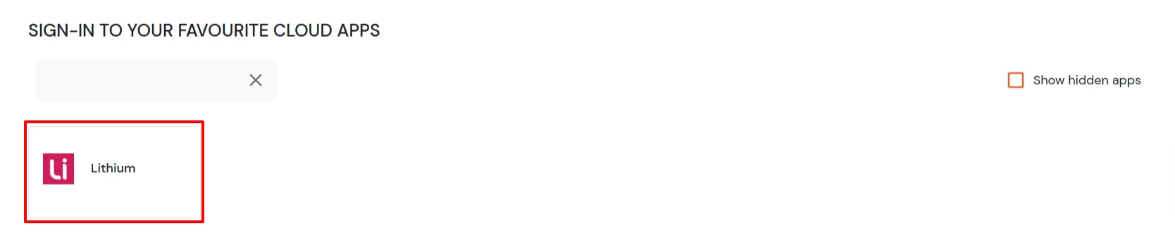 Lithium Single Sign-On (SSO) manage apps