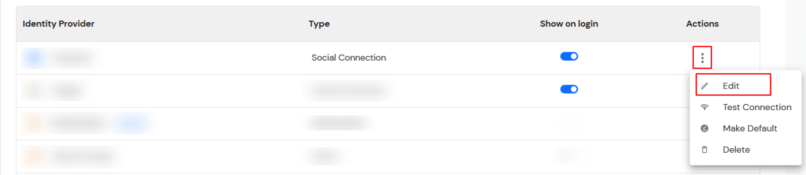 Google Workspace SSO : Edit Social Connection