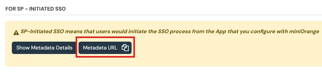Azure B2C as IDP: Click SP Metadata URL Button