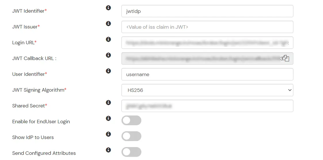 JWT IDP SSO: Shared secret