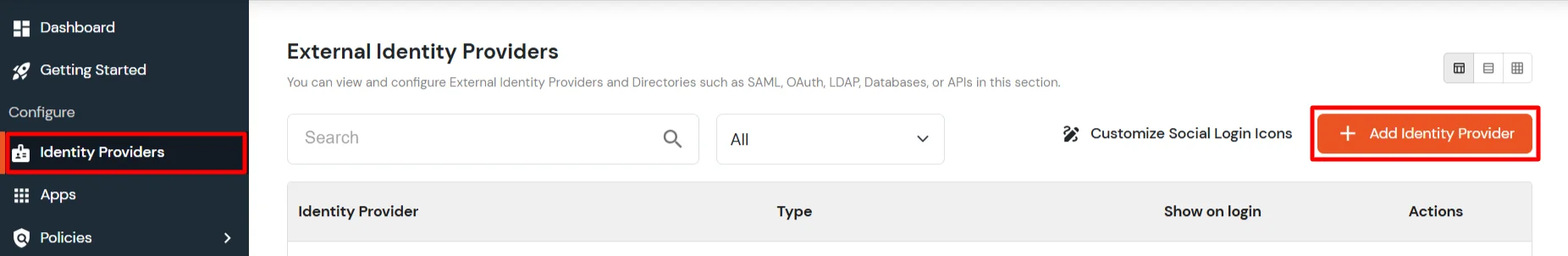 PingOne as IDP :  Add Identity Provider