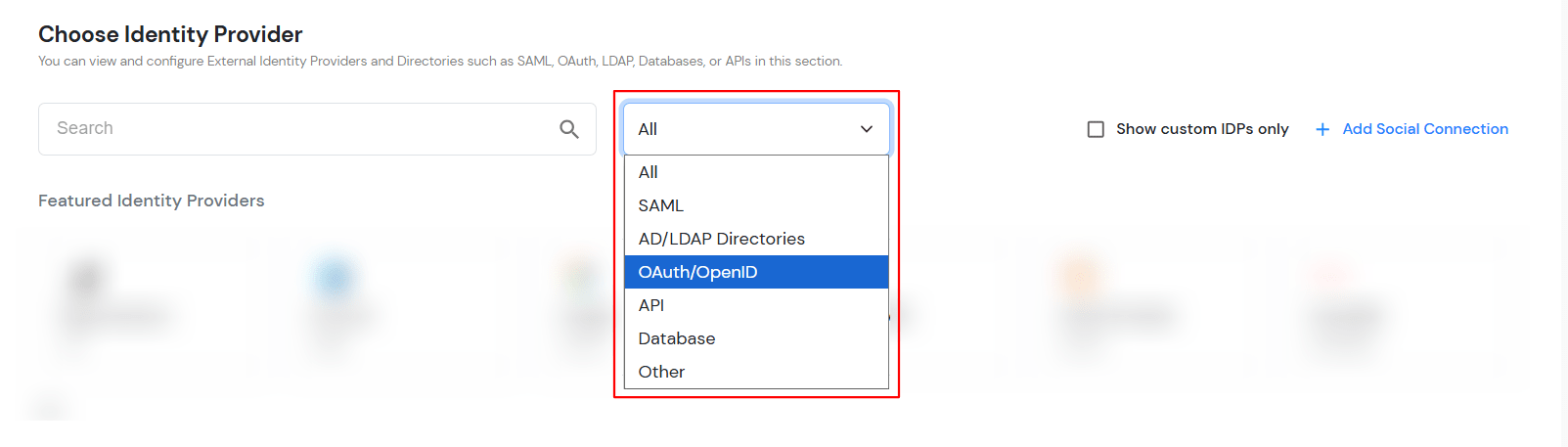 Select OAuth to setup Ionic as IDP : Select OAuth 2.0