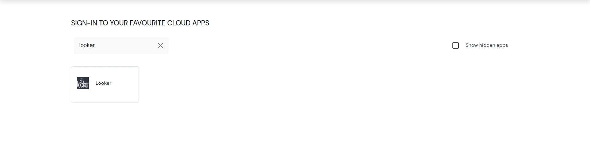 Looker Single Sign-On (SSO) manage apps