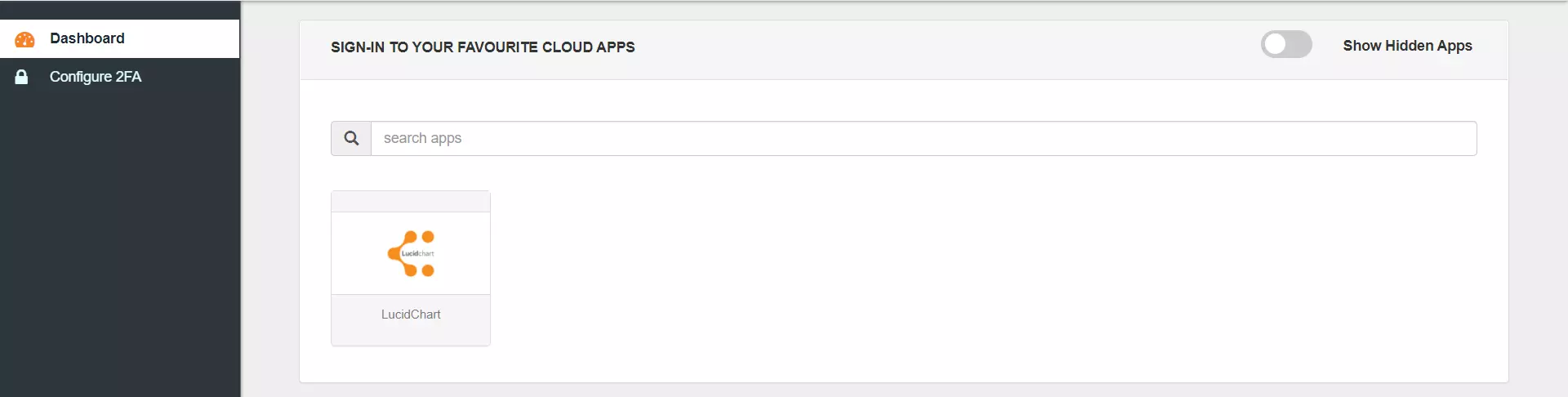 LucidChart Single Sign-On (SSO) manage apps