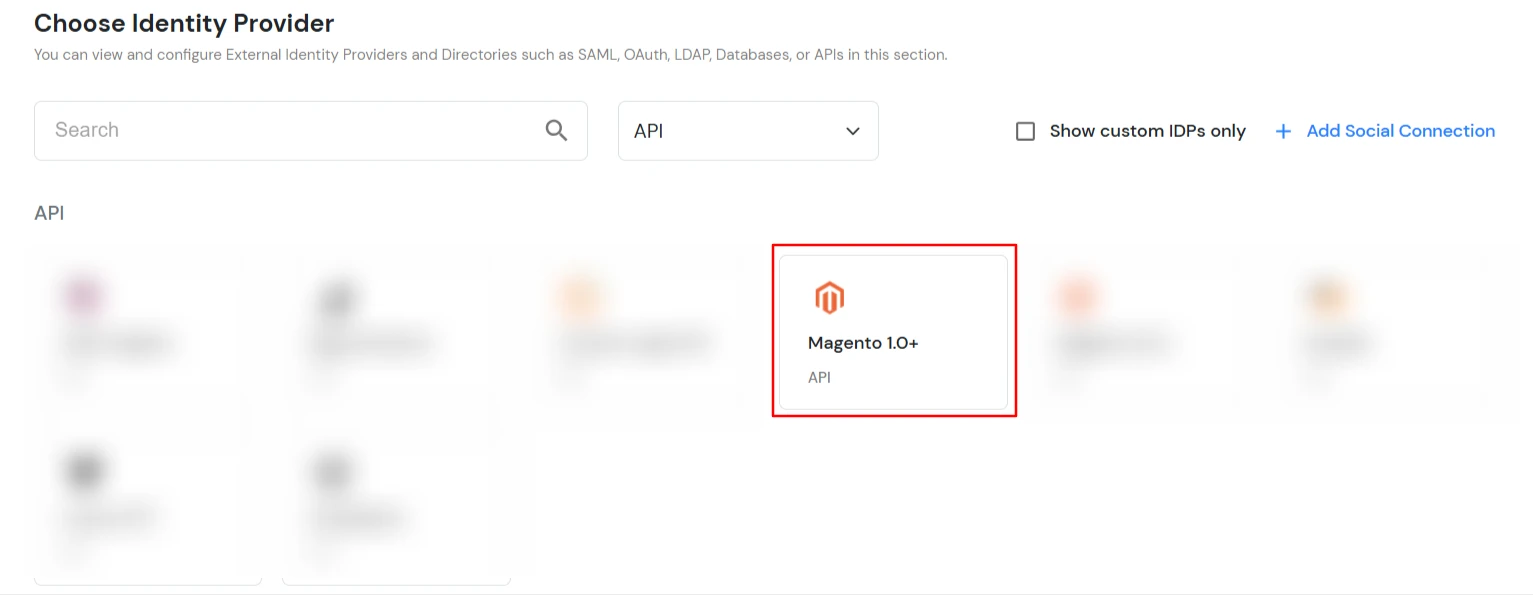 Search Magento in the list