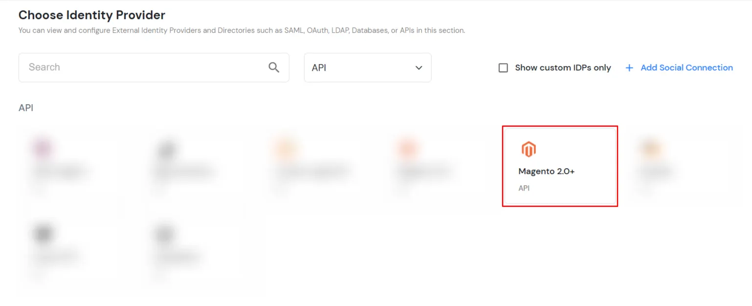 Search Magento in the list