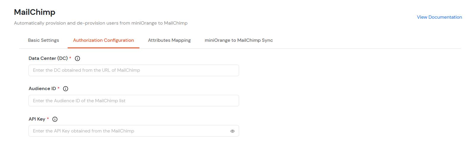 MailChimp Provisioning
