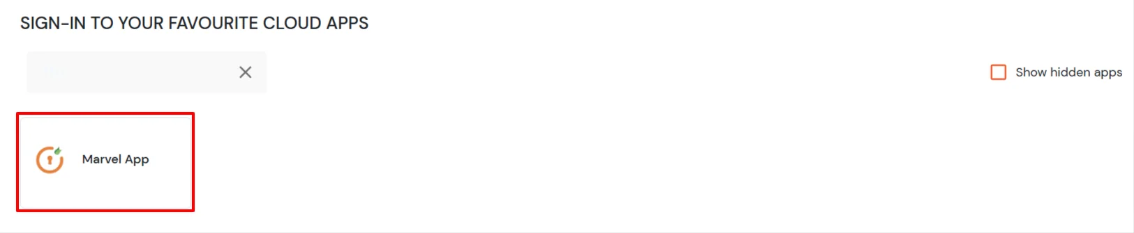 Marvel App Single Sign-On (SSO) manage apps