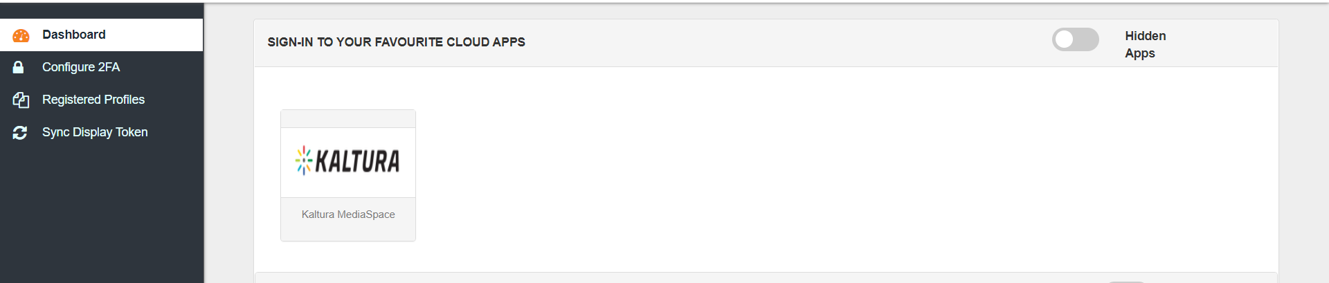 MediaSpace Single Sign-On (SSO) manage apps