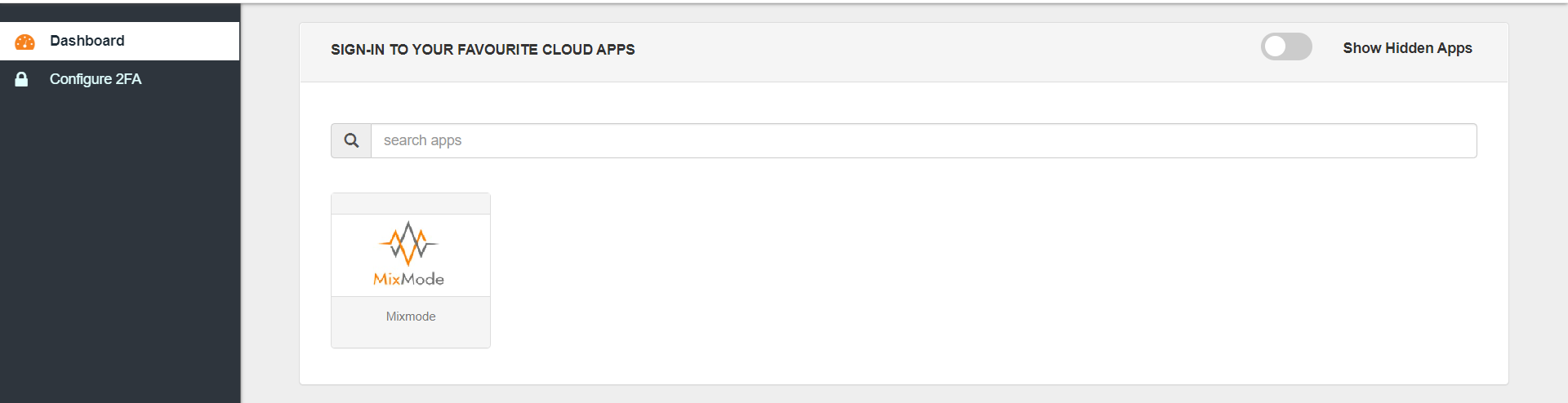 Mixmode Single Sign-On (SSO) manage apps