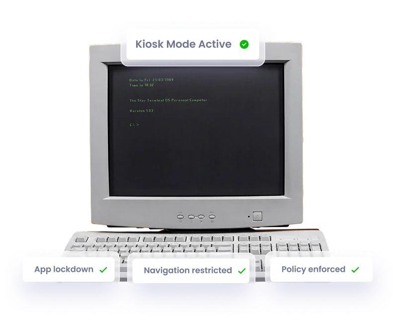 legacy Windows device managed with kiosk mode