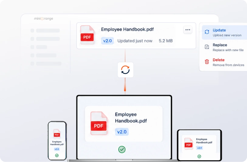 Remote file updates and deletion with mcm software