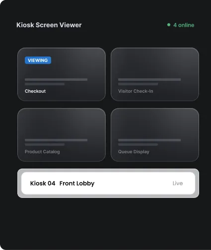 Remote Screen Viewing on Kiosk Devices