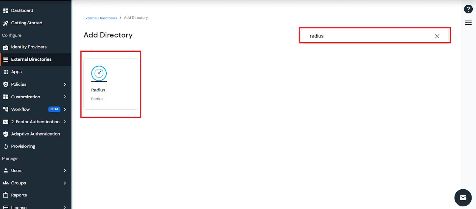 Microsoft Push Notification: Add Radius Directory