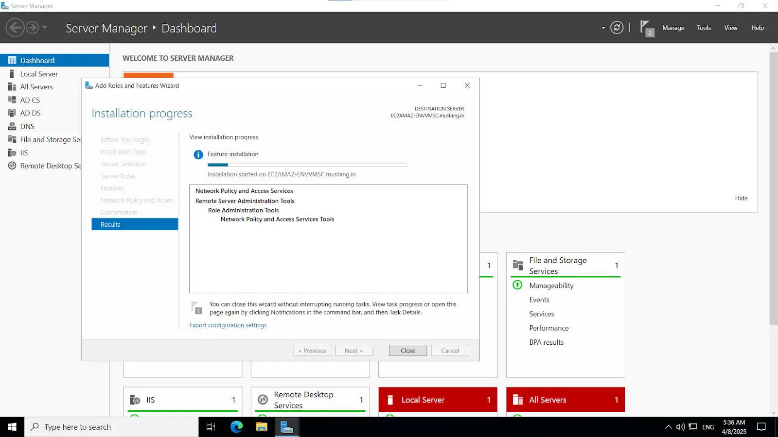 Microsoft Push Notification: Installation Progress