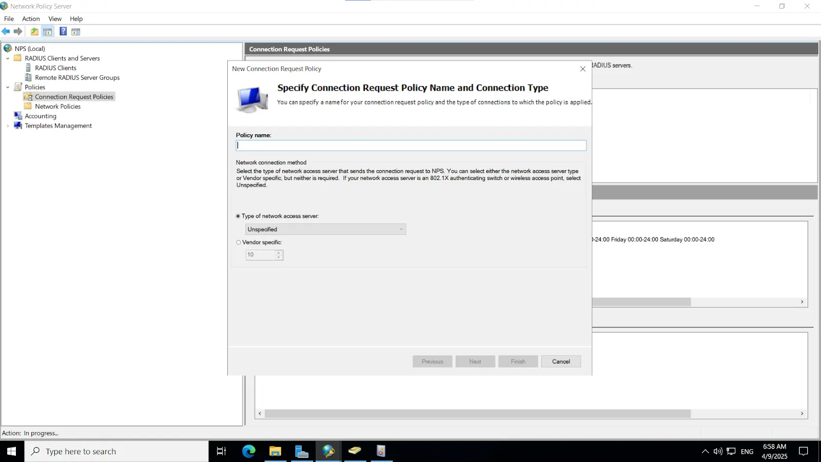 Microsoft Push Notification: Enter policy name
