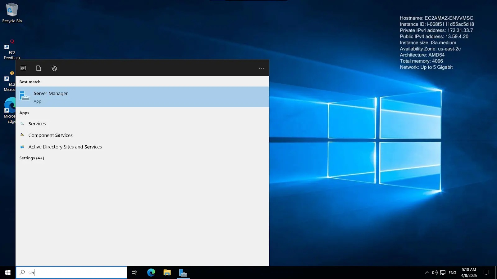 Microsoft Push Notification: Server Manager