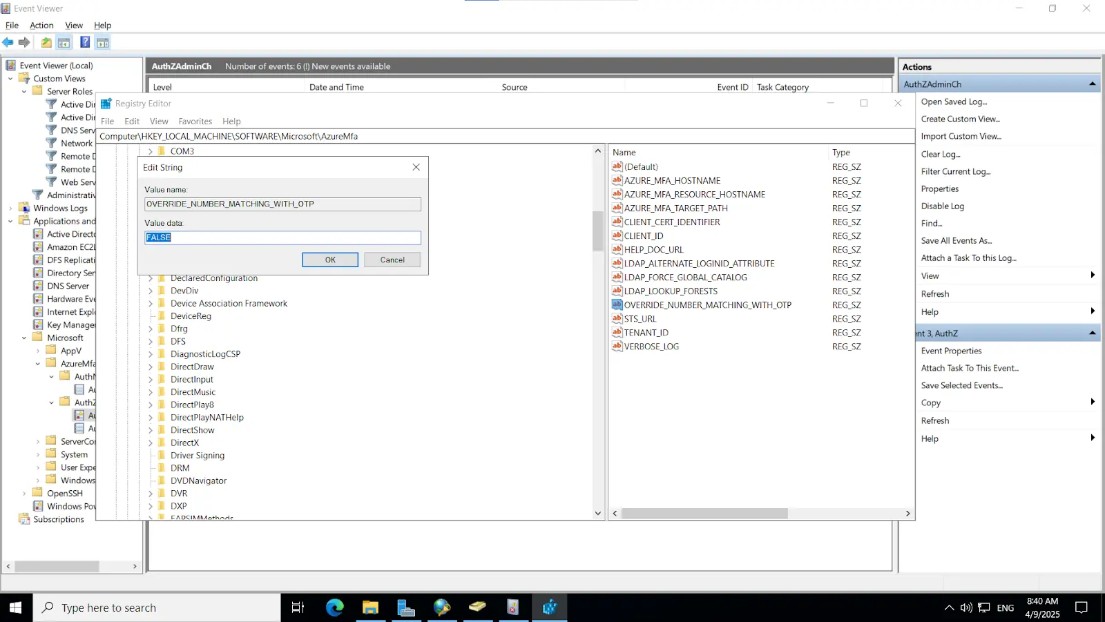 Microsoft Push Notification: Add the FALSE as value