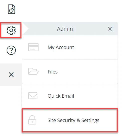 Single Sign-On (sso)for MyHub - Click on Settings -> Site Security & Settings