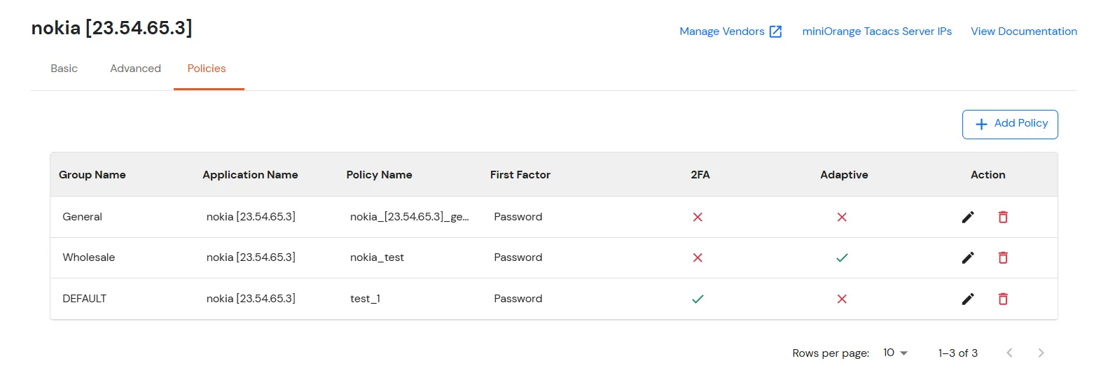 2FA Two-Factor radauthentication for Nokia  : Select your TACACS Client