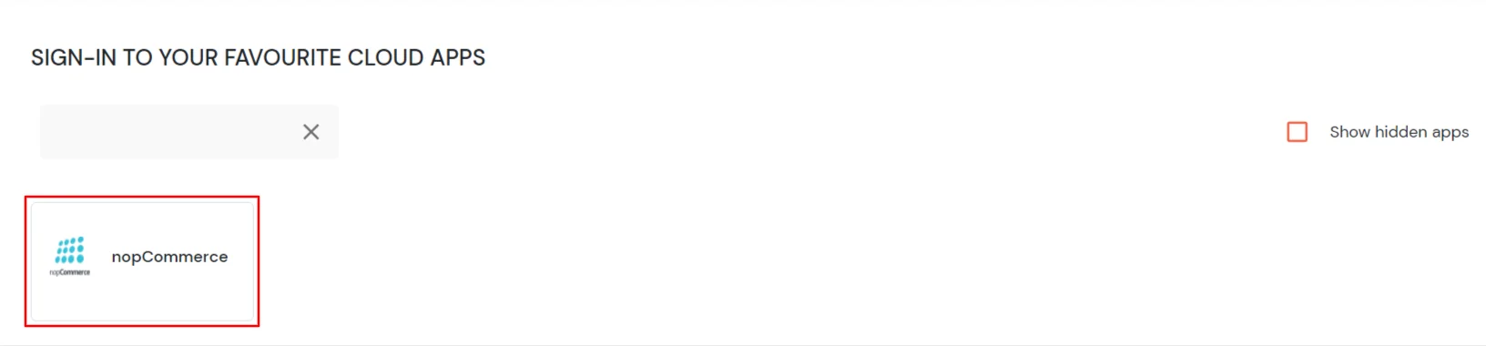 nopCommerce Single Sign-On (SSO) manage apps