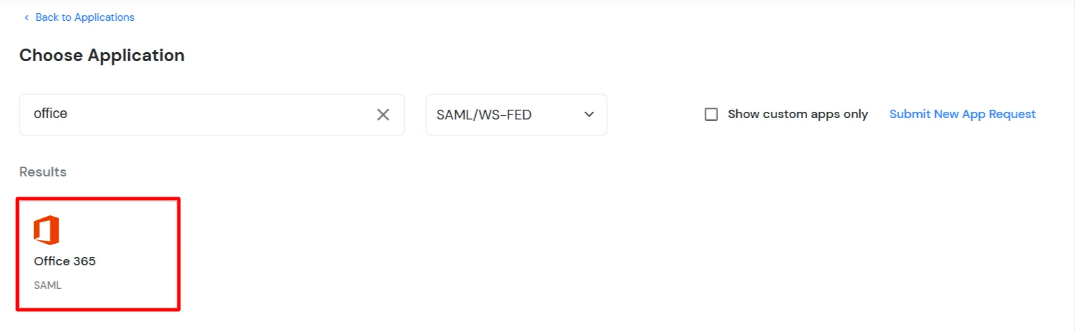 Office 365 Single Sign-On (SSO) add Office 365 app