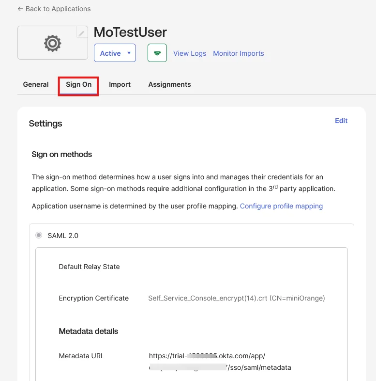 BigCommerce BigCommerce as SAML IDP: Navigate to Sign On tab