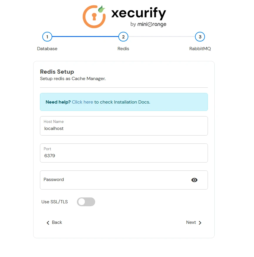 External Database configuration