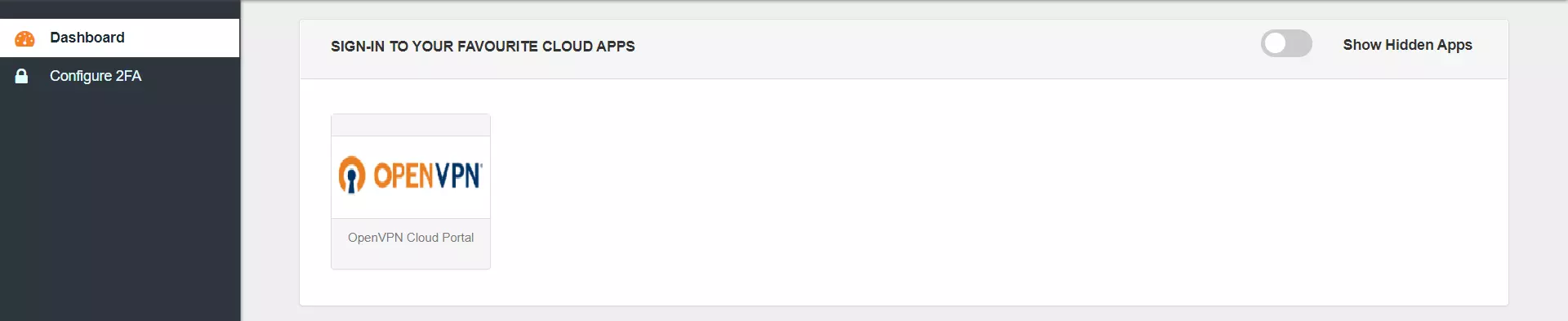 OpenVPN Cloud Single Sign-On (SSO) manage apps
