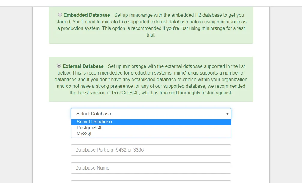 Select External Database