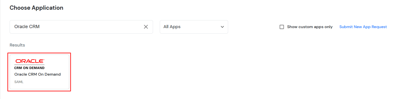 Oracle CRM On Demand Single Sign-On (SSO) manage apps