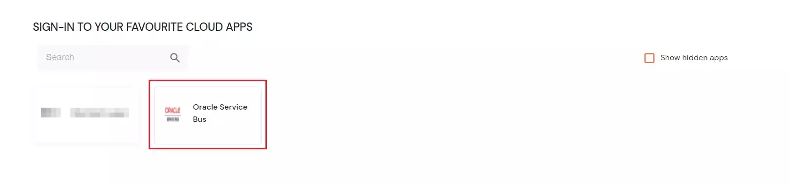 Oracle Service Bus Single Sign-On (SSO) manage apps