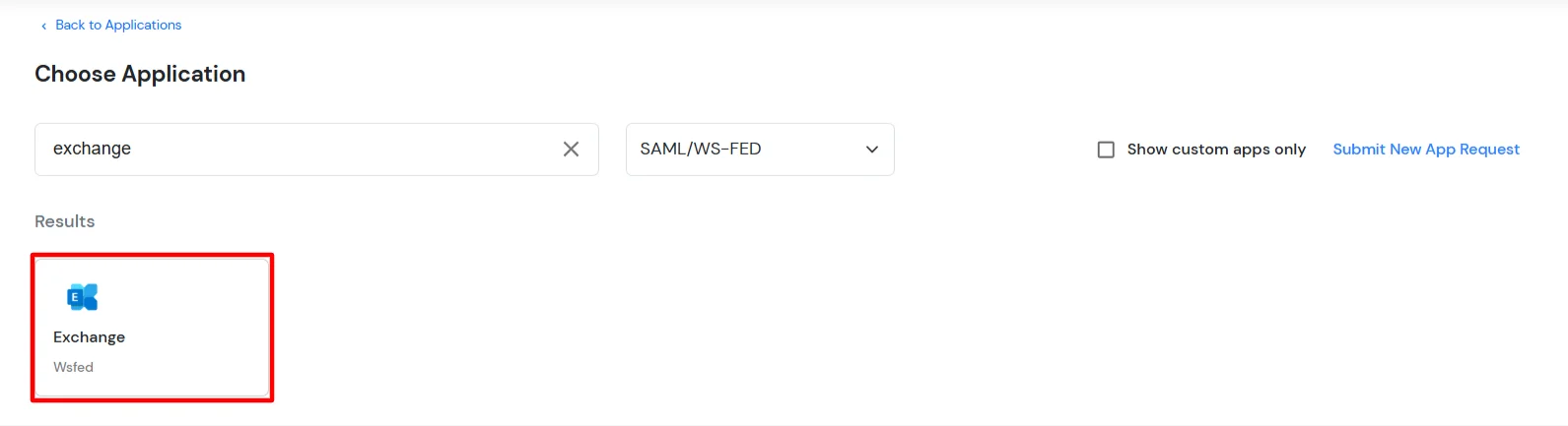 Exchange OWA Single Sign-on (SSO) select SAML tab
