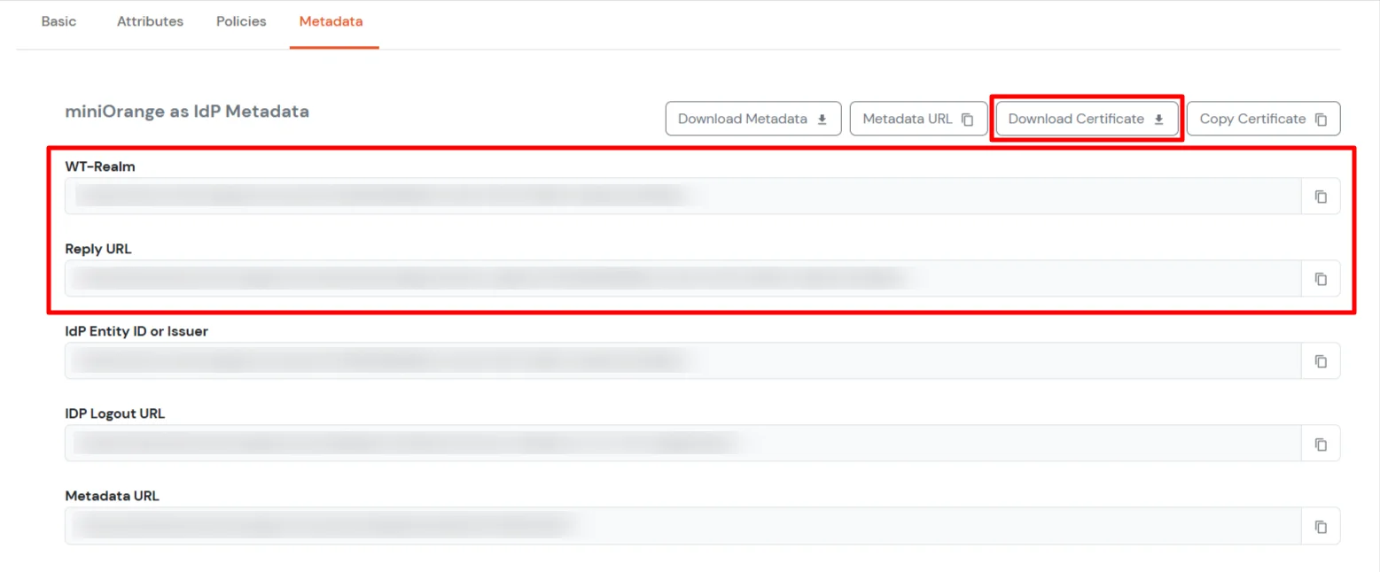 Outlook Web Access OWA Single Sign-On (SSO) metadata details
