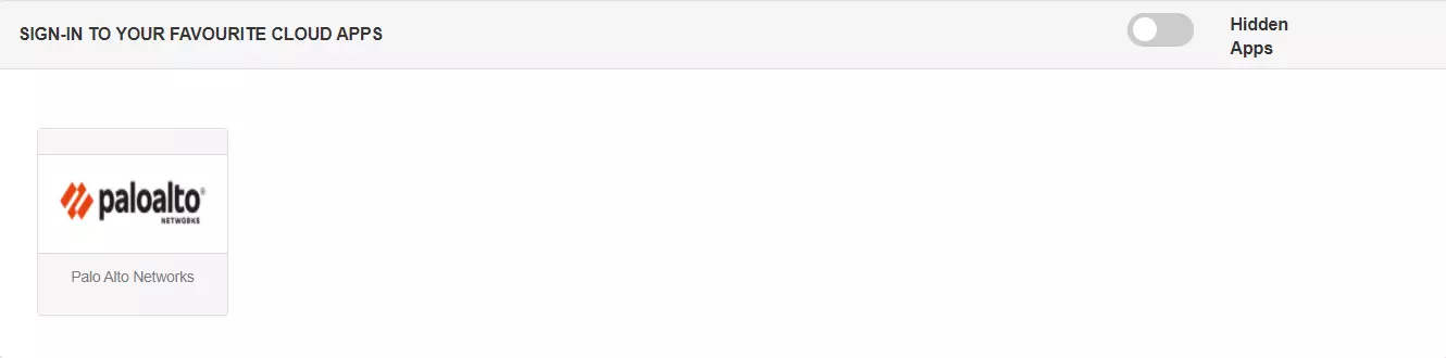 Palo Alto Networks Single Sign-On (SSO) manage apps