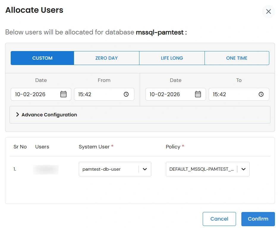choose allocation Type