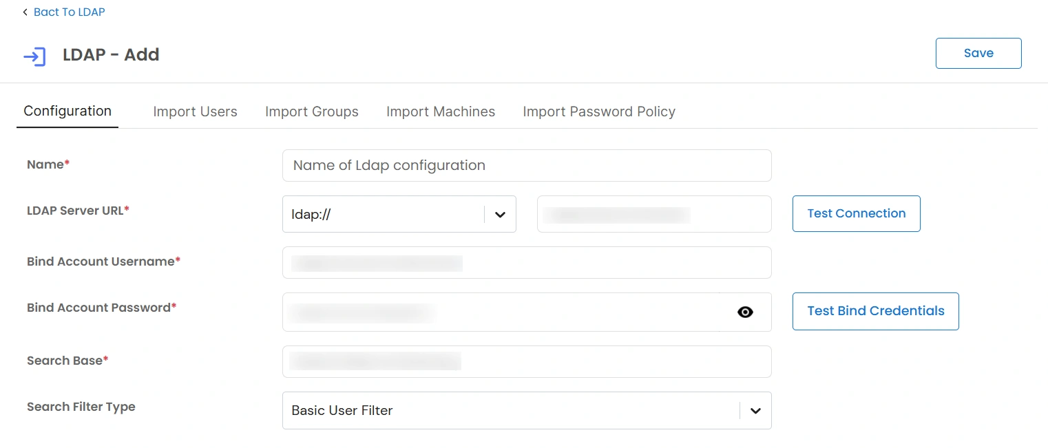 LDAP Authentication - fill required details
